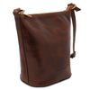 Angled View Of The Brown Shoulder Handbag