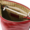 Internal Zip Pocket View Of The Red Shoulder Handbag