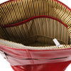 Internal Pocket View Of The Red Shoulder Handbag