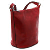 Angled View Of The Red Shoulder Handbag