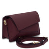 Angled and Shoulder Strap View Of The Bordeaux  Shoulder Bag For Ladies