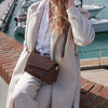 Woman At The Sea With The  Chocolate Shoulder Bag For Ladies