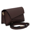 Angled And Shoulder Strap View Of The Chocolate Shoulder Bag For Ladies