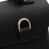 Close Up Ring View Of The Black Leather Handbag Backpack Convertible