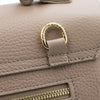 Close Up Ring View Of The Light Taupe Leather Handbag Backpack Convertible