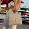 Handbag View Of The Light Taupe Leather Handbag Backpack Convertible