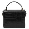 Rear View Of The Black Small Croc Print Handbag
