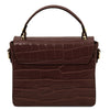 Rear View Of The Coffee Small Croc Print Handbag
