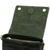 Dome Closure View Of The Forest Green Small Croc Print Handbag