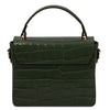 Rear View Of The Forest Green Small Croc Print Handbag