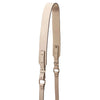 Shoulder Strap View Of The Beige Small Leather Crossbody Bag