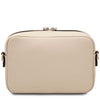 Rear View Of The Beige Small Leather Crossbody Bag