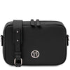 Front View Of The Black Small Leather Crossbody Bag