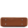 Underneath View Of The Cognac Small Leather Crossbody Bag