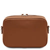 Rear View Of The Cognac Small Leather Crossbody Bag