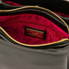 Internal Zip Pocket View Of The Black Small Leather Handbag That Forms The Small Leather Handbag And Wallet Set
