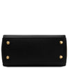 Underneath View Of The Black Small Leather Handbag That Forms The Small Leather Handbag And Wallet Set