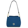 Front View Of The Denim Small Leather Handbag