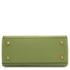 Underneath View Of The Lime Green Small Leather Handbag
