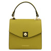 Front View Of The Green Small Leather Shoulder Bag