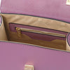 Internal Zip Pocket View Of The Lilac Small Leather Shoulder Bag