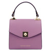 Front View Of The Lilac Small Leather Shoulder Bag