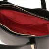 Internal Pocket View Of The Black Small Leather Tote