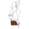 Woman Posing With The Cognac  Small Shoulder Bag