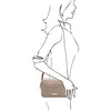 Woman Posing With The Light Taupe Small Shoulder Bag