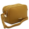 Angled View Of The Mustard Small Shoulder Bag