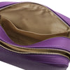 Internal Pocket View Of The Purple Small Shoulder Bag