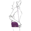Woman Posing With The Purple Small Shoulder Bag