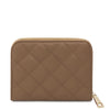 Rear View Of The Light Taupe Small Zip Around Wallet
