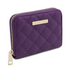 Angled View Of The Purple Small Zip Around Wallet