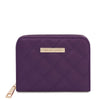 Front View Of The Purple Small Zip Around Wallet