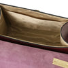 Internal Pocket View Of The Bordeaux Small Leather Shoulder Bag