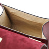 Internal Pocket View Of The Red Small Leather Shoulder Bag