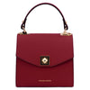 Front View Of The Red Small Leather Shoulder Bag