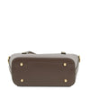 Underneath View Of The Dark Taupe Small Leather Tote