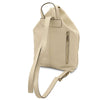 Rear View Of The Beige Soft Leather Backpack