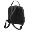 Soft Leather Backpack in black, featuring adjustable straps and gold-tone hardware for stylish practicality.