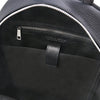 Internal Zip Pocket View Of The Black Soft Leather Backpack