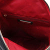 Internal Zip Pocket View Of The Black Soft Leather Backpack