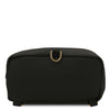 Underneath View Of The Black Soft Leather Backpack