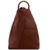Luxury Leather Backpack in brown, crafted from soft full grain leather with a stylish structured design.