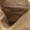 Internal Zip Pocket View Of The Caramel Soft Leather Backpack