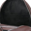 Internal Pocket View Of The Coffee Soft Leather Backpack