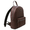 Angled View Of The Coffee Soft Leather Backpack