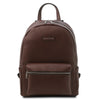 Front View Of The Coffee Soft Leather Backpack