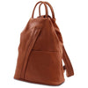 Luxury Leather Backpack featuring a soft structured design and adjustable shoulder straps in rich leather.